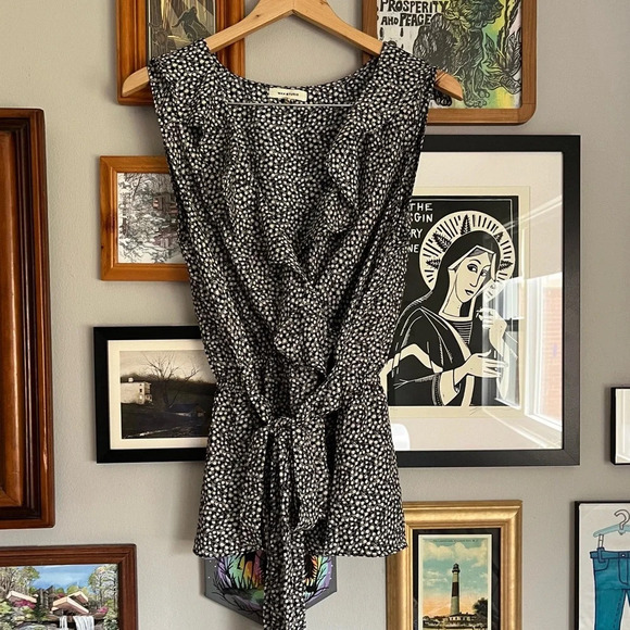 Max Studio Wrap Style Floral Top - Picture 1 of 4